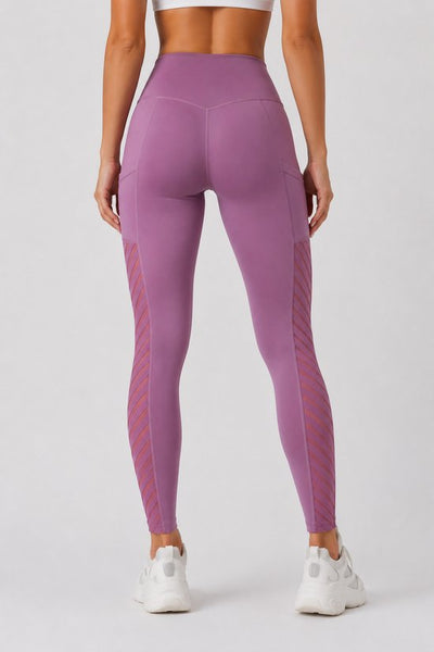 SparkNine Novawave sportlegging dames - squatproof - ademend - met zakken - S - roze - mesh panelen - elastisch & stijvol