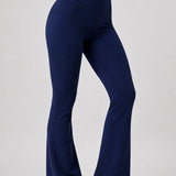 SparkNine Serenaflare dames legging - flare pants - met zakken - S - blauw - hoge taille - stijlvol - elastisch