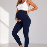 SparkNine Bellyflex zwangerschap legging - S - blauw - hoge taille - rekbaar - maternity - geribbelde tailleband - stijlvol & ademend