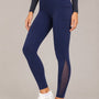 SparkNine Meshtone Sportlegging - L - blauw - mesh details & handige zakken - sportbroek - ademend & stijlvol - elastisch - squatproof