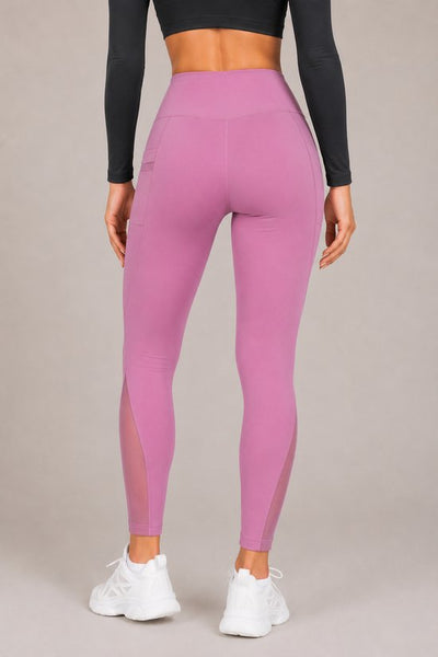 SparkNine Meshtone Sportlegging - L - roze - mesh details & handige zakken - sportbroek - ademend & stijlvol - elastisch - squatproof