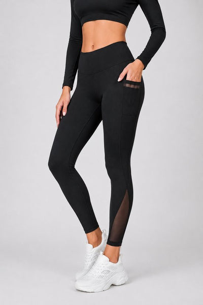 SparkNine Meshtone Sportlegging - XXL - zwart - mesh details & handige zakken - sportbroek - ademend & stijlvol - elastisch - squatproof