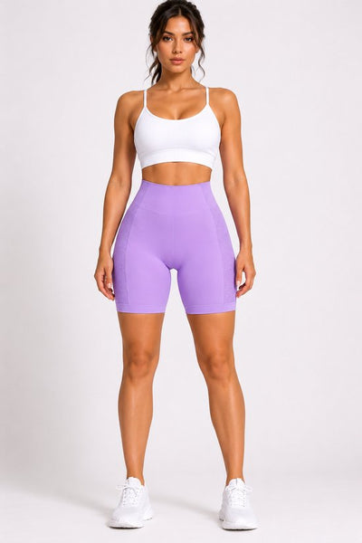 SparkNine Sculptfit sport short fitness - dames - S - paars - hoge taille & buttlift - shapend - hoog elastisch naadloos - ademend