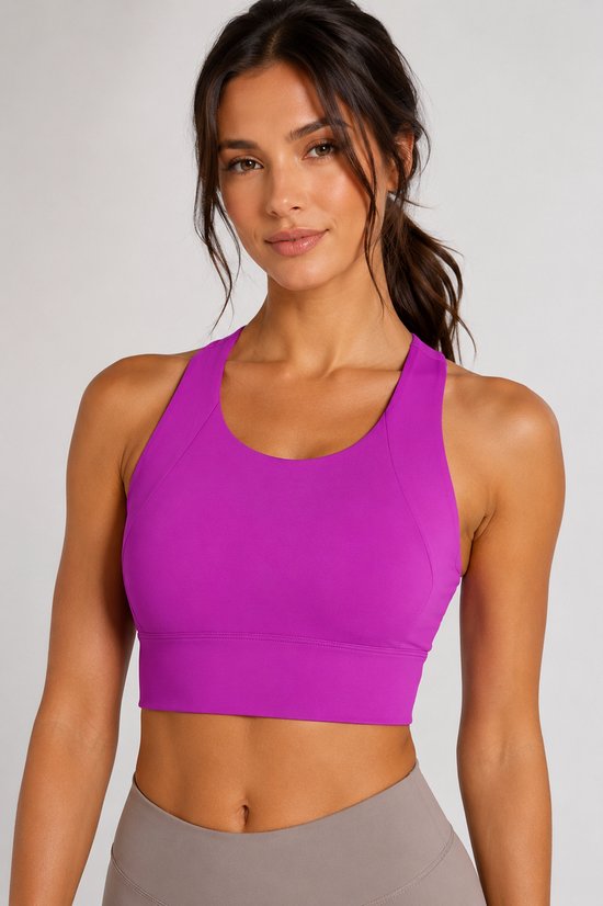 SparkNine Coreshield sportbeha - met ingebouwde pads - S - roze - push-up sport-bh - high impact ondersteuning - push-up - ademend