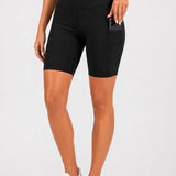 SparkNine Softflow korte sportbroek - met zakken - zachte stof - M - zwart - dames short - half lang - fietsshort
