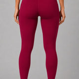 SparkNine Softflex zachte legging met zakken - dames sportlegging - comfy legging - M - rood - hoge taille - elastisch - zacht materiaal - comfortabel