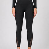 SparkNine Meshtone Sportlegging - S - zwart - mesh details & handige zakken - sportbroek - ademend & stijlvol - elastisch - squatproof