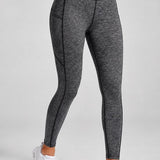 SparkNine Pacepocket dames sportlegging - met handige zakken - XL - hennep grijs - hoge taille - elastisch - squatproof - niet doorschijnend