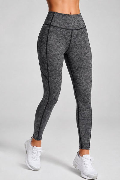 SparkNine Pacepocket dames sportlegging - met handige zakken - XL - hennep grijs - hoge taille - elastisch - squatproof - niet doorschijnend