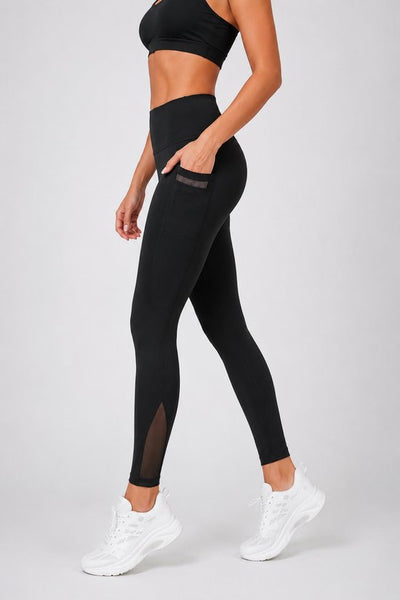SparkNine Meshtone Sportlegging - XXL - zwart - mesh details & handige zakken - sportbroek - ademend & stijlvol - elastisch - squatproof