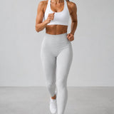 SparkNine Serenafit sportlegging - L - wit - hoge taille - zacht & comfortabel materiaal - tweede huid - stretch - buikcontrole
