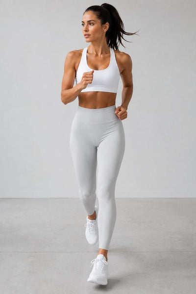 SparkNine Serenafit sportlegging - L - wit - hoge taille - zacht & comfortabel materiaal - tweede huid - stretch - buikcontrole