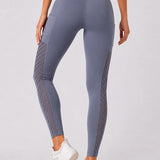 SparkNine Novawave sportlegging dames - squatproof - ademend - met zakken - XL - grijs - mesh panelen - elastisch & stijvol