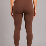 SparkNine Mamamove maternity legging - L - bruin - zachte stof - comfortabel & ondersteunend - rekbaar - zwangerschapslegging