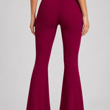 SparkNine Breezeflare dames legging - stijlvolle flare broek - L - rood - lichtgewicht & ademend - hoge taille - flatterende pasvorm