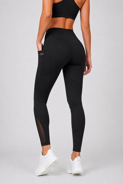 SparkNine Meshtone Sportlegging - XXL - zwart - mesh details & handige zakken - sportbroek - ademend & stijlvol - elastisch - squatproof