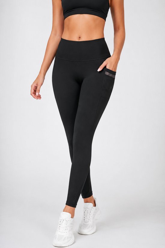 SparkNine Meshtone Sportlegging - S - zwart - mesh details & handige zakken - sportbroek - ademend & stijlvol - elastisch - squatproof