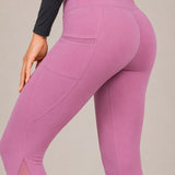 SparkNine Meshtone Sportlegging - L - roze - mesh details & handige zakken - sportbroek - ademend & stijlvol - elastisch - squatproof