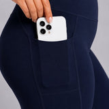 SparkNine Softcurve plus size legging - met zijzakken - 4XL - blauw - zachte stof - ademend - niet doorschijnend