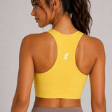 SparkNine Coreshield sportbeha - met ingebouwde pads - XL - geel - push-up sport-bh - high impact ondersteuning - push-up - ademend