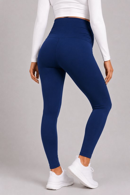 SparkNine Mamamove maternity legging - L - blauw - zachte stof - comfortabel & ondersteunend - rekbaar - zwangerschapslegging
