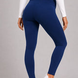 SparkNine Mamamove maternity legging - L - blauw - zachte stof - comfortabel & ondersteunend - rekbaar - zwangerschapslegging