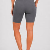 SparkNine Softflow korte sportbroek - met zakken - zachte stof - S - grijs - dames short - half lang - fietsshort