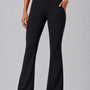 SparkNine Vivaflow flare broek dames - stijlvol V-design - L - zwart - ademend met uitlopende pijpen - sneldrogend & ademend - stretch