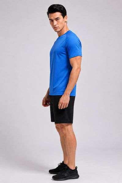 SparkNine Pulsegear sport t-shirt - heren - sneldrogend & ademend - L - blauw - lichtgewicht - ideaal voor trainen, rennen & fitness