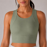 SparkNine Coreshield sportbeha - met ingebouwde pads - XL - legergroen - push-up sport-bh - high impact ondersteuning - push-up - ademend