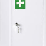4goodz Medicijnkastje EHBO-kastje met slot RVS 14x30x46 cm - Wit