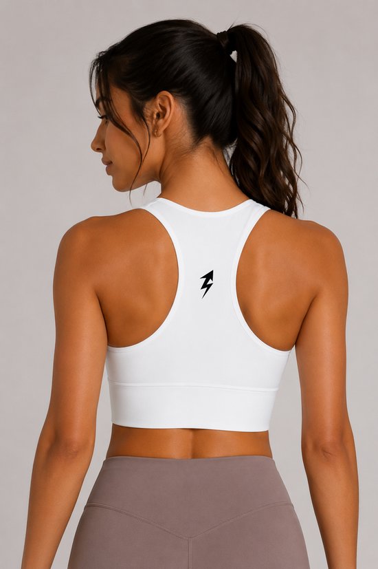 SparkNine Coreshield sportbeha - met ingebouwde pads - S - wit - push-up sport-bh - high impact ondersteuning - push-up - ademend