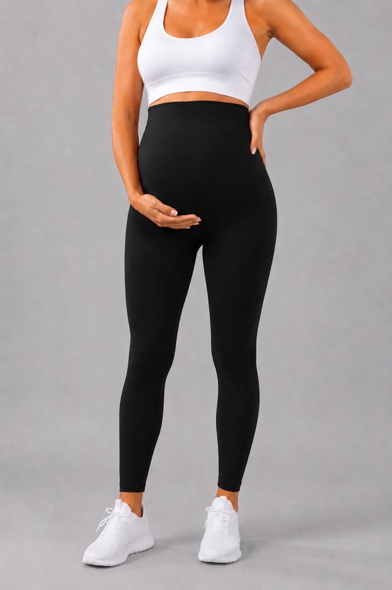 SparkNine Mamaactive maternity legging - XXL - zwart - hoge taille - rekbaar - zacht & ademend materiaal - ondersteunend - zwangerschapslegging