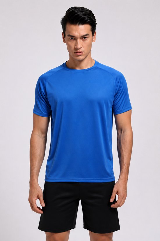 SparkNine Pulsegear sport t-shirt - heren - sneldrogend & ademend - S - blauw - lichtgewicht - ideaal voor trainen, rennen & fitness