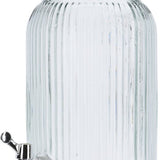 4goodz Glazen Sapkan Geribbeld glas - Limonadetap met kraan - 4 ltr