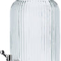 4goodz Glazen Sapkan Geribbeld glas - Limonadetap met kraan - 4 ltr