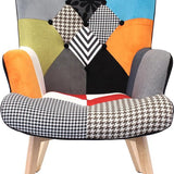 Helsinki Patchwork Bont Fauteuil Armleuning - Bont gekleurd