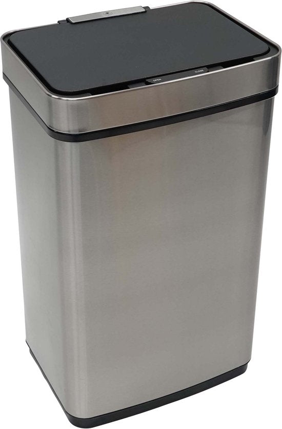 4cookz® Sensorprullenbak 60 liter - RVS Prullenbak