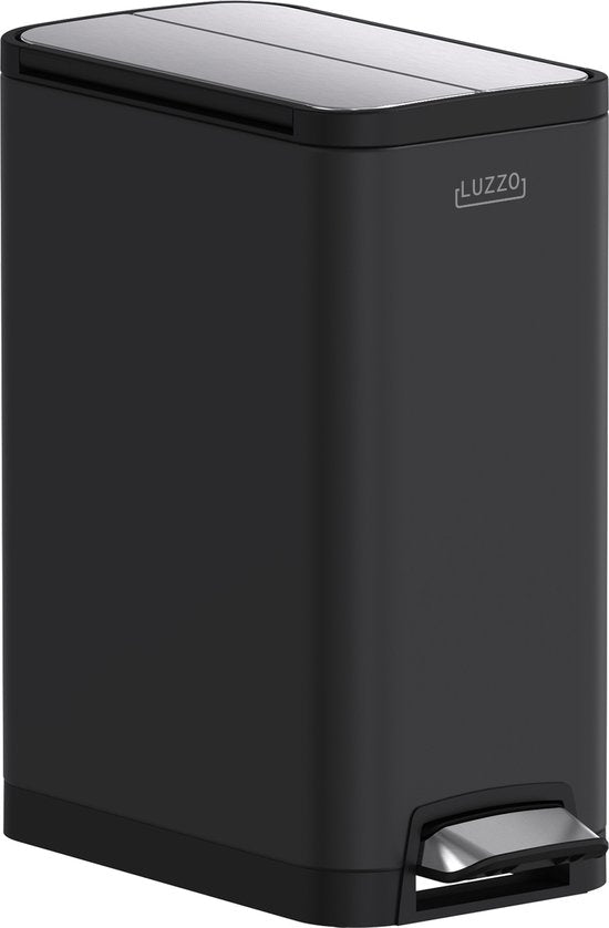 Luzzo® Pedaalemmer California 30L – Mat Zwart – Hygiënisch & Smal