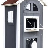 4goodz kattenvilla 2 verdiepingen 59x55x109 cm - Grijs