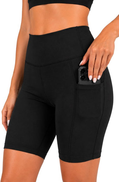 SparkNine Softflow korte sportbroek - met zakken - zachte stof - XXL - zwart - dames short - half lang - fietsshort