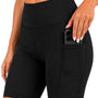 SparkNine Softflow korte sportbroek - met zakken - zachte stof - 4XL - zwart - dames short - half lang - fietsshort