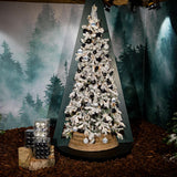 Excellent Trees® LED Varberg Smalle Witte Kerstboom met Sneeuw en Verlichting 150 cm -  ⌀86cm - ↕150cm