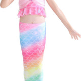 Zeemeerminstaart met bikini verkleed set Regenboog Kleuren met MONOVIN