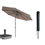 Kopu® Valencia Parasol Rond 300 cm met Beschermhoes en Voet - Taupe