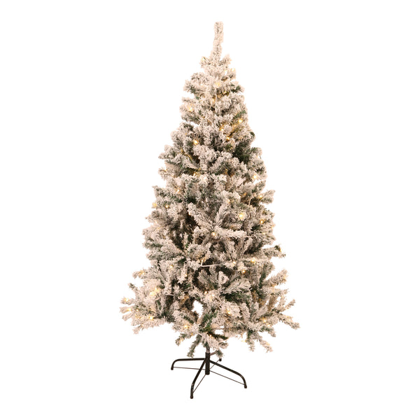 Excellent Trees® Rova Witte Kerstboom met Sneeuw en LED Verlichting ⌀110cm - ↕210cm