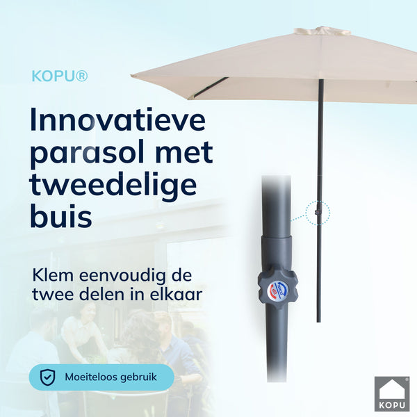 Kopu® Leon Parasol Rechthoek 150x250 cm - Balkonparasol met Hoes - Creme