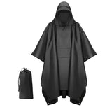 Poncho - Zwart - One Size Fits All - Fietsponcho Fiets - Reflecterende strips - Dames & Heren - Waterdicht