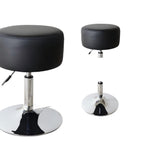 Make-up Kruk - Verstelbaar tot 65 cm - Zwart met Zilver - Kaptafel Stoel - Kaptafel krukje