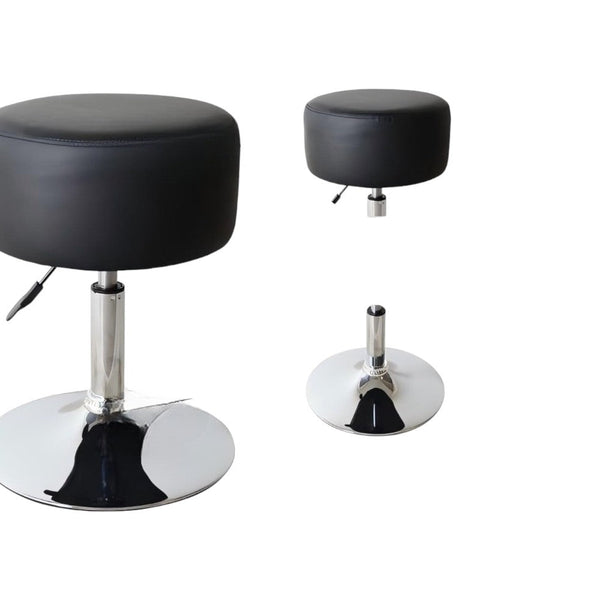 Make-up Kruk - Verstelbaar tot 65 cm - Zwart met Zilver - Kaptafel Stoel - Kaptafel krukje